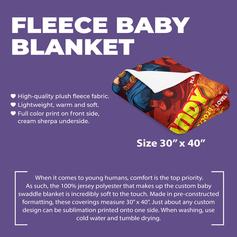 Personalized Baby Blanket – Baby Sorcerer Supreme with Custom Name & Birthdate (Doctor Style)